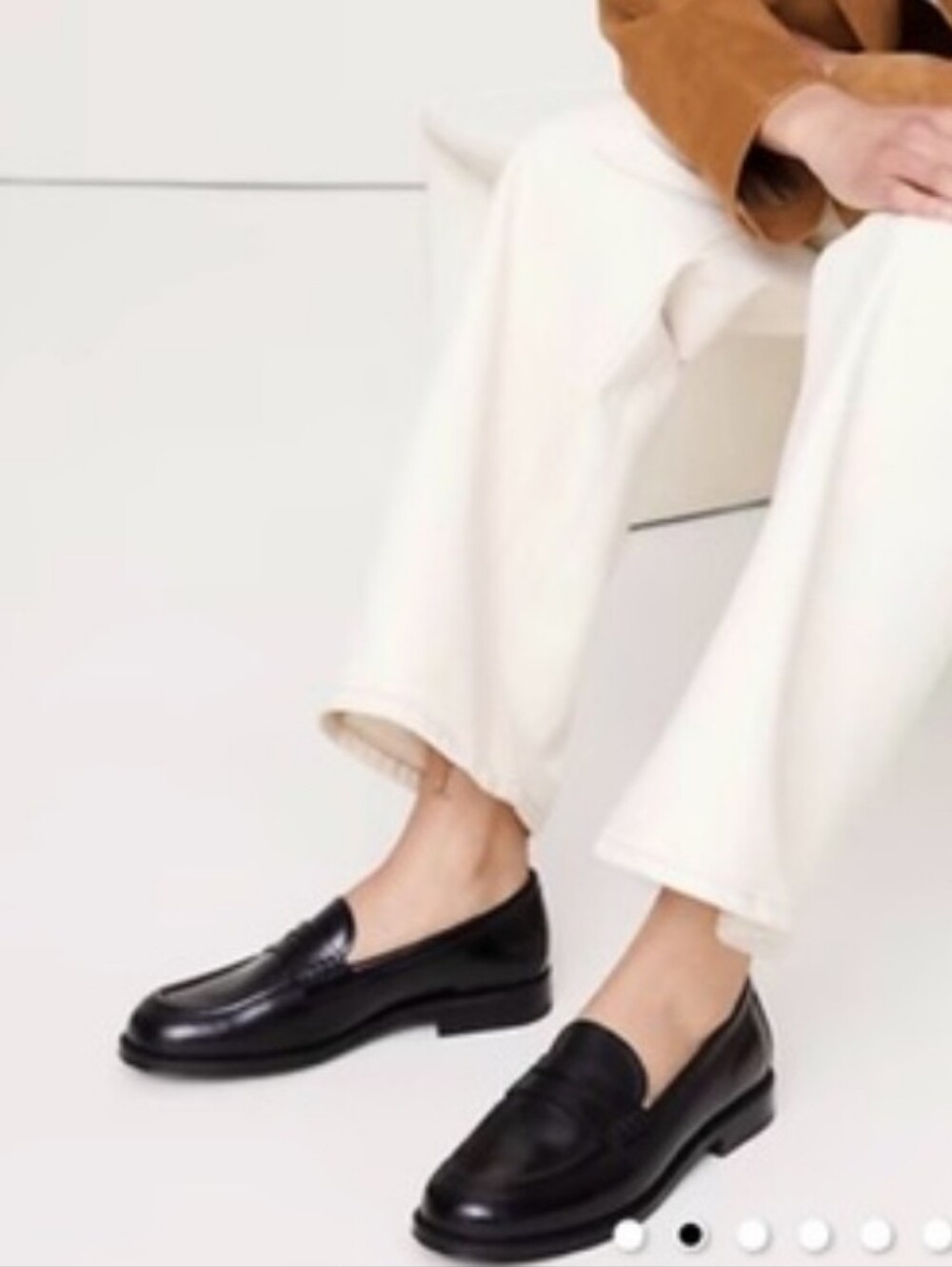 Banana Republic Black Leather Penny Loafers